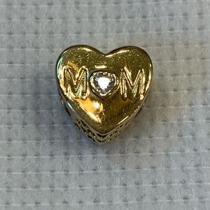 Pandora 14k gold plated cz Mother heart charm